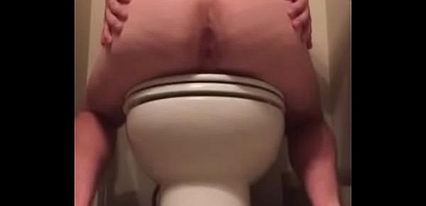  showing ass in a public bathroom